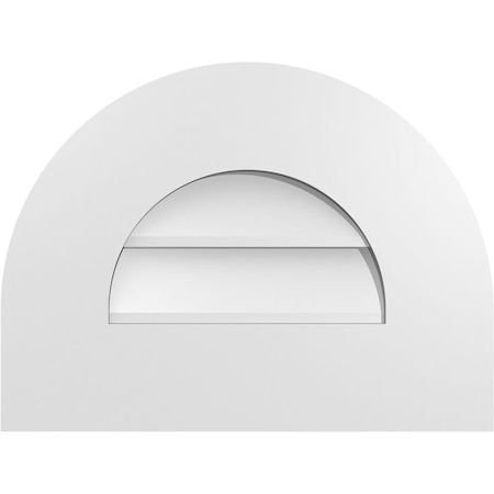 Ekena Millwork Round Top Surface Mount PVC Gable Vent: Non-Functional, w/ 3-1/2"W x 1"P Standard Frame, 16"W x 12"H GVPRT16X1201SN